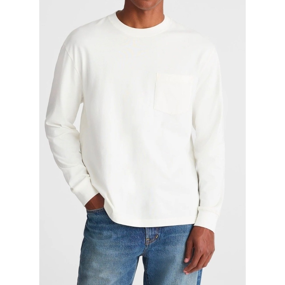 Madewell Long Sleeve‎ Vintage Pocket Tee Shirt Cotton Crew Soft White Mens XXL